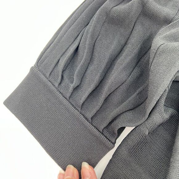 Chicos Black Open Cardigan Size XL Textured Stripe - Picture 3 of 5